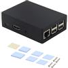 eleUniverse Custodia in Alluminio per Raspberry Pi 3B/3B+ e Schede Libre Computer (AML-S905X-CC/Le Potato, ALL-H3-CC/Tritium, ROC-RK3328-CC/Renegade) - Con Ventola e Dissipatori
