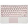 PUSOKEI Tastiera Bluetooth Wireless Ultrasottile con Touchpad Integrato, Tastiera Ricaricabile Portatile Leggera Ed Ergonomica Silenziosa, per Smartphone, Tablet, Laptop(Rosa)