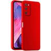 HULLIN Custodia per Telefono in Silicone Colorato, Adatta per Samsung Galaxy A02s (6.5) - Rosso Cina