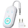 ORIA Ricevitore Trasmettitore Bluetooth 5.3, Adattatore Bluetooth per Aereo con Doppio Accoppiamento, Cancellazione del Rumore CVC, Adattatore Audio Wireless AUX da 3.5mm - Bianco