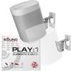 Sound bass Supporto da Parete Bianca per Play 1, Confezione Doppia, Compatibile solo con Sonos Play:1, Meccanismo di Inclinazione e Rotazione Regolabile, 2 Staffe di Montaggio con Tutti gli Accessori Inclusi