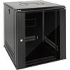 Tecmojo Armadio di Rete da 19 Pollici 12U, Profondità 450mm, Armadio Server a Parete, Rack IT da 19 Pollici, Porta e Pareti Laterali Chiudibili a Chiave, Porta in Vetro, Imballaggio Piatto, Nero