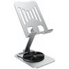 GreenGeist Supporto per Smartphone Regolabile in Metallo, 190 g, Supporto Pesante, Girevole a 360°, Base Antiscivolo, Compatibile con la Maggior Parte degli Smartphone e Piccoli Tablet (Argento)
