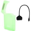 CAGUYLONA Kit di scatola di protezione con adattatore per disco rigido SATA Tipo C USB 3.0 per HDD/SSD da 2,5 pollici, convertitore universale per dischi rigidi con indicatore LED, plug and (Verde)