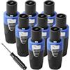 Behogan - 8 connettori Speakon con cacciavite, spina per altoparlante, presa Speakon per cavo dell'altoparlante, spina per altoparlante Nl4fc a vite Twist Lock
