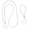 HDGSAFD Catena Di Perline Per Cellulare Con Perla Bianca, Catena Da Polso Multifunzionale, Distanziatore Incluso, 110 Cm
