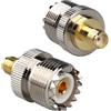 Oiyagai 2 Pezzi Adattatori Connettori Coassiali SMA Femmina a UHF Femmina per Cavo di Prolunga Coassiale UHF PL259 a SO239