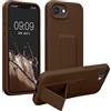 kwmobile 1x Custodia Compatibile con Apple iPhone 17e / iPhone 16e - Cover Supporto Dita - Back Case per Smartphone - Protezione Gommata Cioccolato Fondente