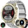 ZPIMY Smartwatch Uomo Chiamata Bluetooth e Risposta Vivavoce, 1,52 AMOLED Smart Watch Orologio Fitness con 123 Sport,Cardiofrequenzimetro,Pressione Sanguigna,SpO2,Notifiche Messaggi,Android iOS (Argento)