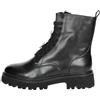 Keys 10039 Black Nero Scarpe Donna Scarponcino Anfibio Lacci Pelle Zip 38