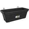 Elho Green Basics Trough Xl Allin1 55 - Fioriera per Balcone esterno - Ø 54.5 x H 22.5 cm - Living Black