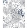 ANLIKY-Pro Carta da Parati Floreale Blu e Bianca Autoadesiva,Pellicola Adesiva per Mobili,Armadi,Cucina,Soggiorno,Camera da Letto,Rinnovamento Arredamento,Impermeabile,44x600cm