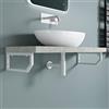 doporro Staffa per Scaffale Reggimensola Rettangolare 40 cm in Acciaio Inox Bianco, Supporto da Parete per Mensole, Lavabi e Portasciugamani, Dimensioni 400x150 mm, 1 Pezzo - WH03