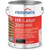 Remmers HK-Lasur 3 in 1 [plus] ebano, opaco, 5 litri, vernice protettiva per legno di alta qualità, 3 in 1, ad asciugatura rapida, durevole
