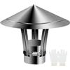 Generic Cappello Comignolo Antipioggia, Cappello Antipioggia Acciaio Inox Tonda Comignolo Fumaria, Terminale Canna Fumaria per Condotti di Stufe E Camini(2in(50mm))