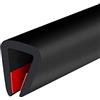 Protalwell Profilo in gomma, protezione per bordi autoadesiva a forma di U, protezione flessibile per bordi di specchi, vetro e compensato, dimensioni 6 mm, lunghezza 3 m