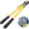 PRITOK Tagliabulloni robusto da 350 mm: Tagliacavi in acciaio al carbonio con impugnatura in plastica, diametro di taglio 5 mm. Tagliabulloni per tagliare recinzioni, viti di macchine, lucchetti