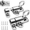 Vexnaro 2 Pezzi Chiavistello, Serratura Automatica in Alluminio con Viti a Molla, Blocco Sicuro per Porte in Legno, Armadi, Facile Installazione e Resistente alla Ruggine (argento)