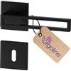 ERGO line Design Moderno, Maniglia per Porta Nera TOMMY, Per Porte Di Stanze Con Una Chiusura A Chiave, Nero Opaco Quadrata, Silhouette Ultra-Fine, Maniglia Nera