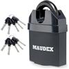 Maudex® MDL60 Lucchetto Antiscasso Alta Sicurezza - Serratura per Cancello Esterno e Lucchetti con 10 Chiave - Acciaio e Lega di Boro per Catena e Garage - Ideale per Armadietto e Palestra e Catena