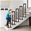 YUJEYHD Ringhiera per Scale Forma di U, Metallo Corrimano con Diamante e Base Coperta, Passamano Interna per Loft, Balcone, Balaustra Esterna, Installazione Verticale (Nero, 110cm)