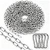 Kontazmi Catena in acciaio inox lunga 10 metri, spessore 1,5 mm, con 4 maglie a catena, catena in acciaio inox 304, robusta e durevole, adatta per amache, fioriere e per appendere la biancheria.