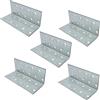 AERZETIX - C58984 - Set di 5 Staffe di montaggio perforate 40x40x100x2mm - piedini di fissaggio ad angolo retto - con 20 fori rotondi - rinforzo mensole mobile legno - in acciaio zincato Z275