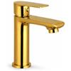 Topolenashop Rubinetto Lavabo Oro Lucido Monocomando Ottone - Miscelatore Bagno Design Moderno Elegante con Aeratore Anticalcare - Finitura Oro | 94012