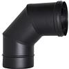 MBM Curva 90 canna fumaria tubo coassiale D. 80/125 nero CE in acciaio 316 per stufa pellet Made in Italy UNI 1856/2