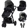 COSATTO Passeggino 3 in 1 Giggle - Carrellino Bambino Nascita fino a 18 kg. Passeggino con navicella, passeggino e seggiolino auto iSize 0+. Auto bambino leggero facile da piegare con protezione