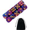 JUKOTA 10 PCS Dadi,16mm D6 Dado Acrilici,Dadi Azul-Violeta con Borsa di Stoffa,per Giochi da Tavolo,Ruolo,Tavolo,Lezioni di Matematica