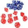 Milageto Set di 20 Dadi Acrilici Opachi D10 Dadi TRPG a Dieci Facce per Dungeon E Draghi - Rosso e Blu, 22 Millimetri