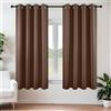 Joydeco Set di 2 tende oscuranti lunghe 160 cm, a isolamento termico, 2 pezzi, oscuranti, con occhielli, per finestre di camera da letto e soggiorno (larghezza 107 cm x lunghezza 160 cm, marrone)