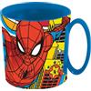 Tataway in viaggio si cresce Marvel - Tazza in plastica per bambini, motivo Spider-Man, 350 ml, adatta al microonde, colore: blu