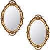 Eaoundm Specchio decorativo ovale da parete, 36,8 x 25,4 cm, stile vintage, da appendere (oro, 2 pezzi)