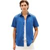 Tommy Hilfiger Uomo Camicia Flex Poplin Solid in Cotone, Blu (Blue Orbit), M
