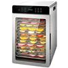 TYVANDE Essiccatore per Alimenti 800W professionale in Acciaio Inox, 12 Vassoi in Acciaio Inox, Grande Capacità, Display LED, Timer 24H, Temperatura Regolabile 30℃ - 90℃, per Carne, Frutta, Verdure(12 tray)