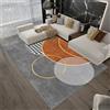 AITROMNI Tappeto Stuoia Oggettistica Per La Casa Moderno design geometrico rotondo arancione-grigio antiscivolo e resistente Oggettistica Per La Casa 50X70CM