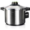 ELMA Pentola a Pressione Prêst 8 Litri Ø24 cm | Acciaio Inox 18/10, Fondo Incapsulato per Induzione, 2 Modalità di Cottura, Triplo Sistema di Sicurezza, Doppio Coperchio in Vetro e Pressione
