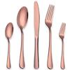 Berglander Set di Posate in Acciaio Inox Placcato Oro Rosa, 30 Pezzi, Servizio per 6 - Colore Rame, Finitura Titanio