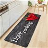 Alishomtll Tappeto passatoia per corridoio, antiscivolo, 60 x 180 cm, lavabile, antimacchia, assorbente, facile da pulire, per cucina e interni, colore nero