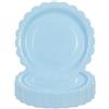 DHAIQC 50 Pezzi Piatti di Carta Blu 9 pollici/23cm, Piatti per Feste Smerlati Usa e Getta per Torte Dessert Cena per Compleanno Baby Shower Matrimonio Decorazioni per Feste Forniture (Blu, 23cm)