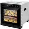 TYVANDE Essiccatore per Alimenti professionale in Acciaio Inox, 8 Vassoi in Acciaio Inox, Grande Capacità, Display LED, Timer 24H, Temperatura Regolabile 30℃ - 90℃, per Carne, Frutta, Verdure(8 tray)