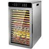 TYVANDE Essiccatore per Alimenti professionale 800W in Acciaio Inox, 16 Vassoi in Acciaio Inox, Grande Capacità, Display LED, Timer 24H, Temperatura Regolabile 30℃ - 90℃, per Carne, Frutta, Verdure(16 tray)