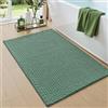 DEXI Tappeto Bagno in Ciniglia 50 x 80 cm, Tappetino Antiscivolo e Assorbenteo, Tappeti Lavabile e Morbido per la Lavandino, Ingresso del Doccia, Verde