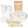 Anstore Set di piatti di carta e posate, compostabili, ecologici