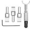 Generic Coltello girevole in pelle, strumento per intaglio e stampaggio della pelle, con 3 lame sostituibili e manico esteso per artigianato in pelle, incisione e design su legno