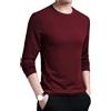 Tdvcpmkk T-shirt da uomo a girocollo comoda, taglia PlUK in morbida seta a maniche lunghe, Blu scuro O, L
