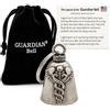 Guardian Bell Campanella portafortuna per moto MD, con portachiavi e sacchetto regalo in velluto nero, in peltro senza piombo, regalo per amici e familiari, realizzata in USA
