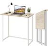 Dripex Scrivania Pieghevole, Tavolo richiudibile da Studio PC Stabile e Salvaspazio, Senza Assemblaggio Scrivania per Casa e Ufficio, 80 x 45 x 74 cm(Rovere)